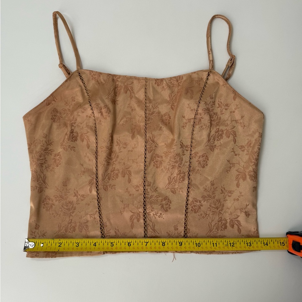 Vintage Victoria’s Secret Floral Tan satin Top - Picture 4 of 4
